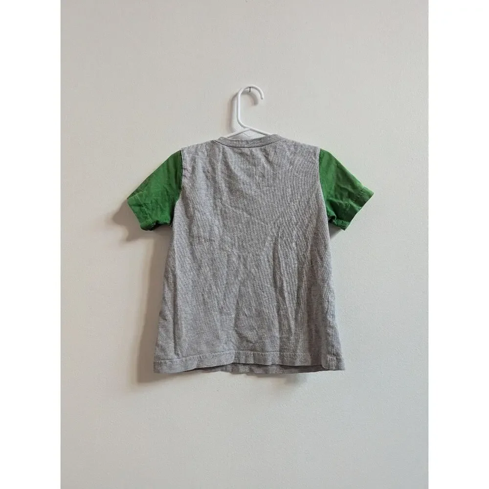 Mini Boden Shirt 3-4y Gray Colorblock Short Sleeve Shirt
